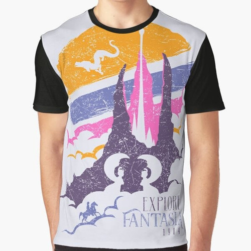 Explore the Neverending Story fantasy graphic t-shirt featuring Atreyu and Falkor