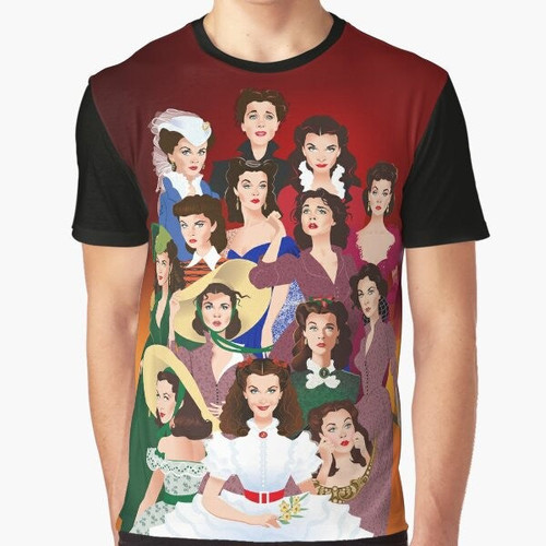 Scarlett O'Hara graphic t-shirt, featuring a portrait of the iconic character from the film "Gone with the Wind"