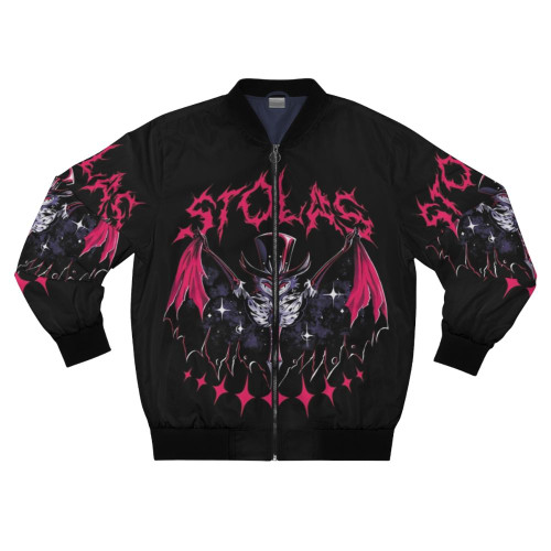 Stolas Hazbin Hotel Bomber Jacket, featuring the character Stolas from the Hazbin Hotel animated series