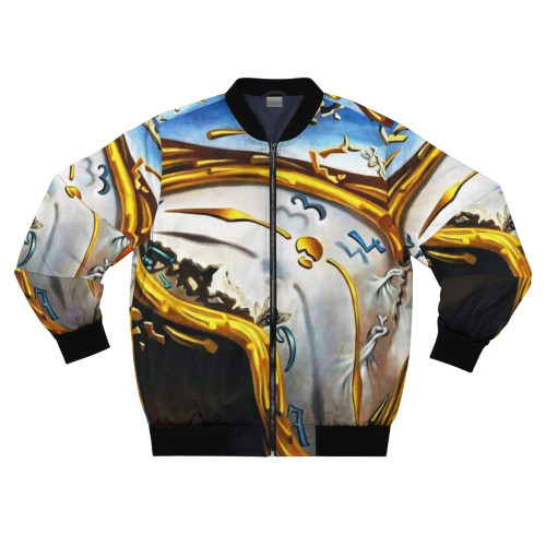 Salvador Dali inspired bomber jacket featuring the iconic Dali artwork
