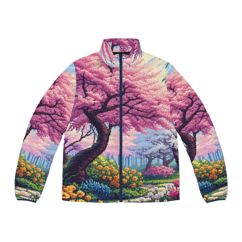 Japanese cherry blossom puffer jacket
