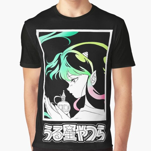 Urusei Yatsura Graphic T-Shirt featuring the iconic anime character Lamu