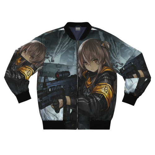 Girls Frontline Squad 404 Bomber Jacket featuring UMP 45 and UMP 9 guns