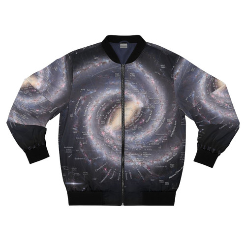 Milky Way Galaxy Map Bomber Jacket with Cosmos and Stars