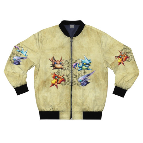 Golden Sun Djinn inspired bomber jacket featuring game-inspired design