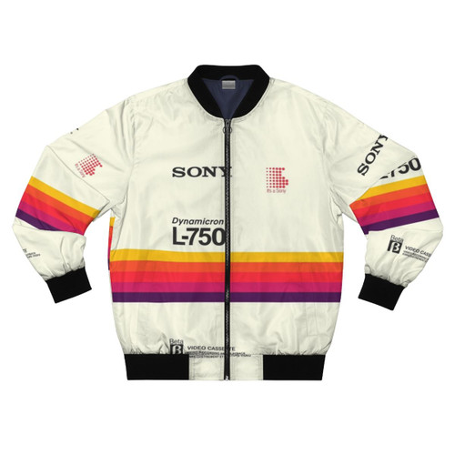 Retro Sony VHS/Betamax bomber jacket with vintage 90s/80s design