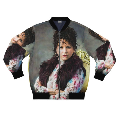 Susie Greene from Curb Your Enthusiasm wearing a bomber jacket
