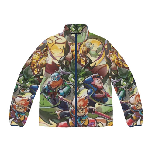 Monkie Kid Sun Wukong inspired puffer jacket with Lego Monkie Kid fan art design