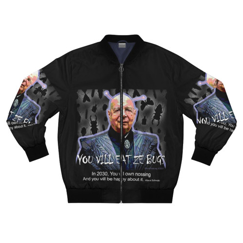 "Technocratic Resistance" Bomber Jacket with Orwellian and Great Reset inspired graphics