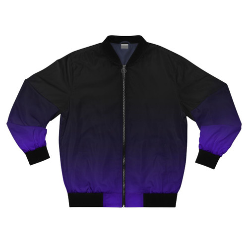 Black and purple gradient bomber jacket with a minimalist design