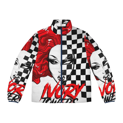 Ivy Cassette Puffer Jacket featuring cozy autumn style and Taylor Swift's Evermore album artwork