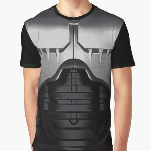 Robocop chest plate graphic t-shirt with 80s cyborg design