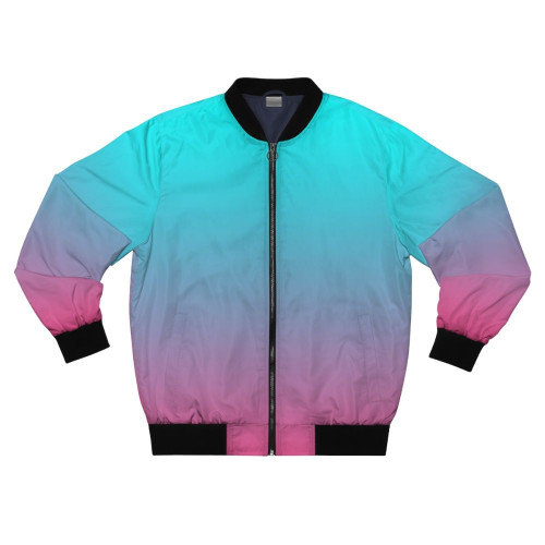 Pink and aqua gradient bomber jacket
