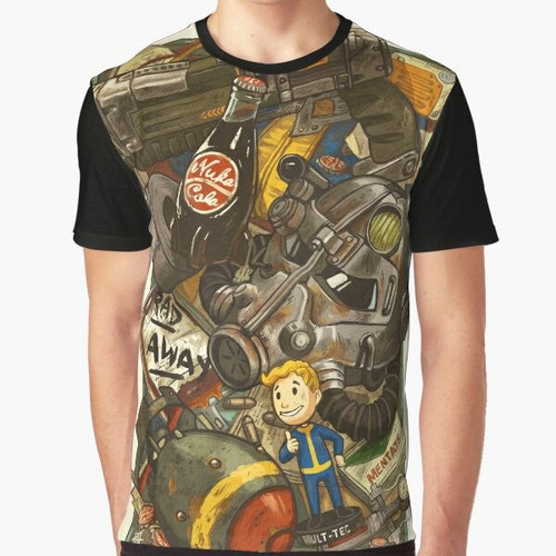 Fallout Vault Boy and Power Armor Graphic T-Shirt