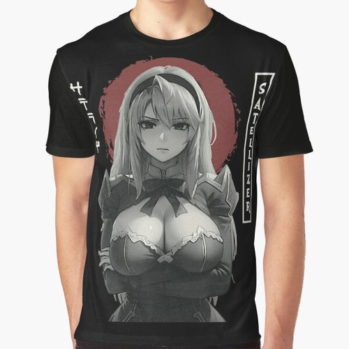 Anime graphic t-shirt featuring Satellizer L Bridget from the Freezing anime series in a Japanese-inspired design