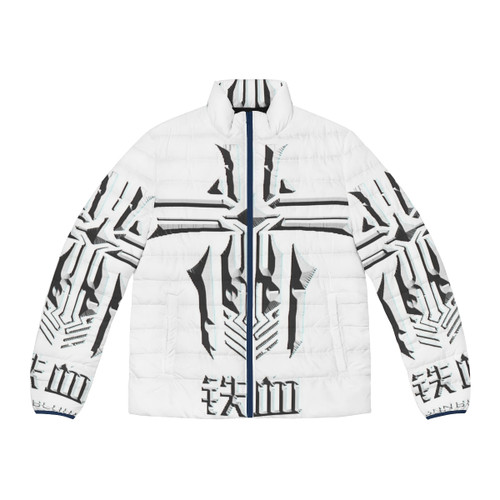 Azur Lane Iron Blood Puffer Jacket featuring the logo and design elements from the popular video game