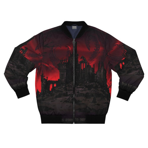 Darkest Dungeon inspired ruin bomber jacket with gothic and Lovecraft elements