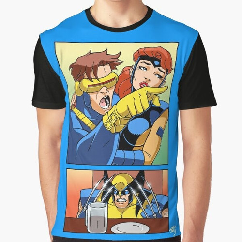 Mutant yelling graphic design printed on a t-shirt