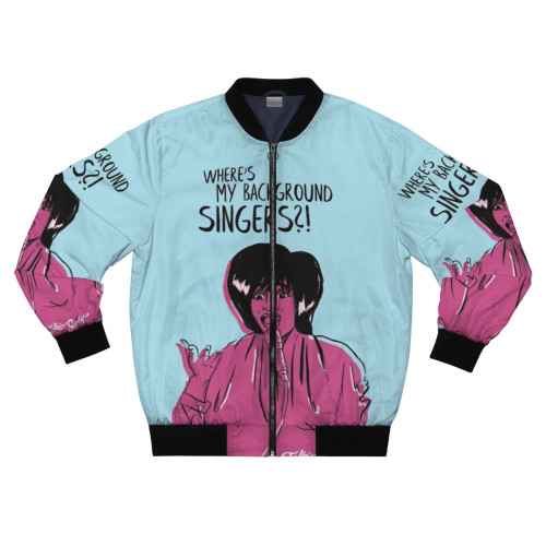 Ms Patti "Where's My Background Singers" pop art-inspired bomber jacket in hot pink