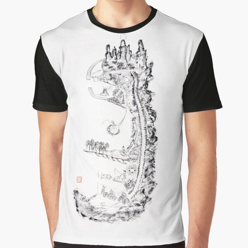 Daoist Nei Jing Tu Inner Alchemy Landscape Graphic T-Shirt