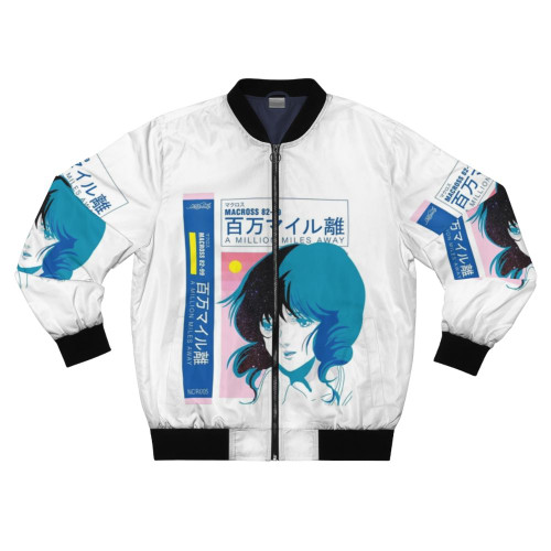 Vaporwave futuristic bomber jacket with retro and cyberpunk design