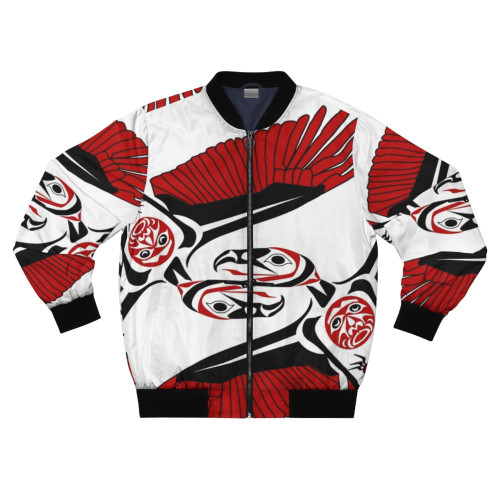 Vulture bomber jacket featuring a stylish and detailed graphic of a turkey vulture or carrion bird