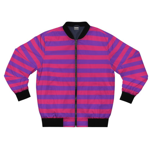 Pink and purple stripes bomber jacket for girls, featuring a stylish design