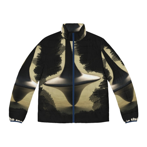 Inception Puffer Jacket featuring a spinning top design
