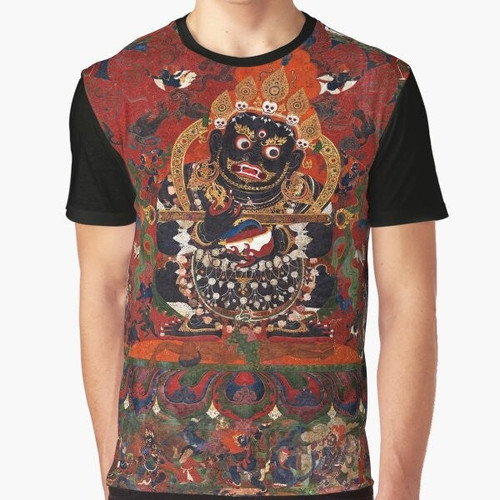 Graphic t-shirt featuring the Tibetan Buddhist deity Mahakala, the Protector of the Tent