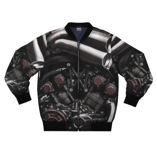 Vmax Motorcycle Bomber Jacket in black and white selective color