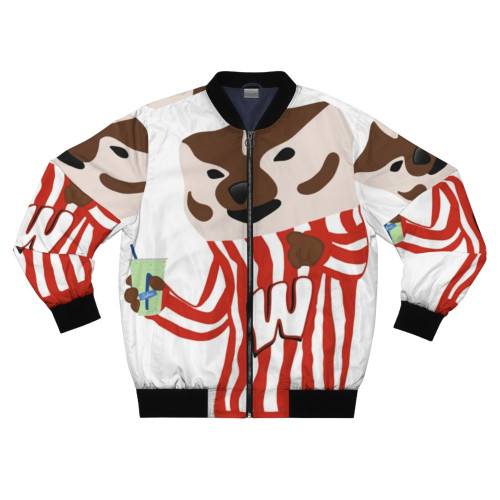Bucky Badger & Culvers Bomber Jacket featuring the iconic Wisconsin mascot and Culvers logo