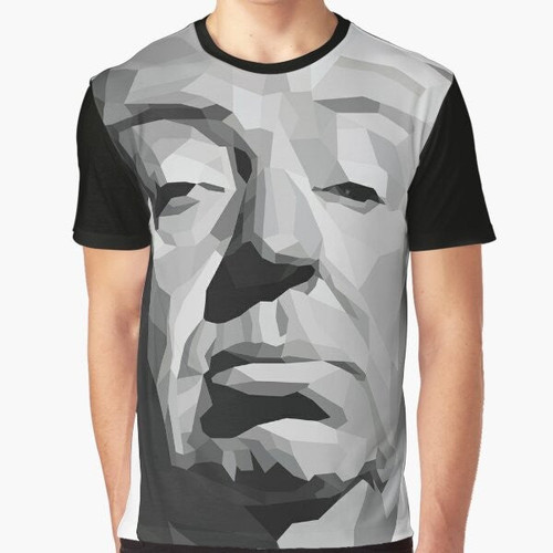 Geometric Alfred Hitchcock graphic t-shirt with minimalist diamond design
