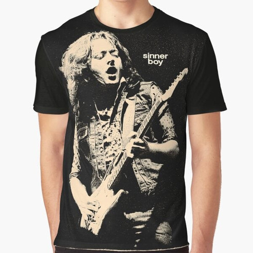 Sinner Boy Graphic T-Shirt with Blues Rock, Guitar, and Vintage Design