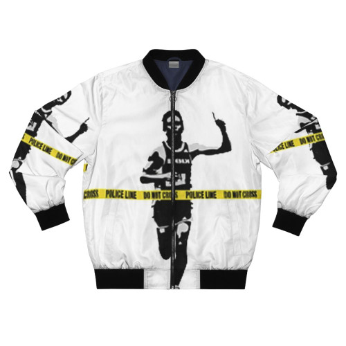 Banksy Marathon Runner Police Line Bomber Jacket