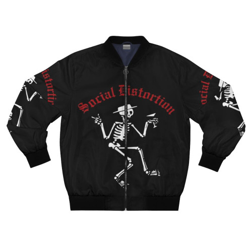 Social Distortion Punk Bomber Jacket with Skull and Skeleton Logo