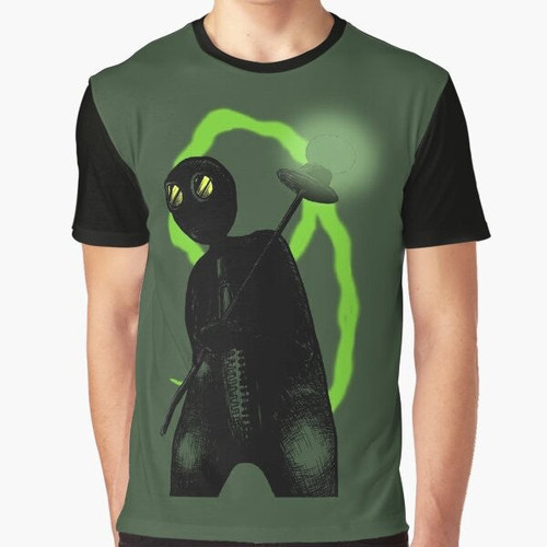 Creepy 9 doll graphic design featured on a t-shirt from the 2009 animated movie "9"