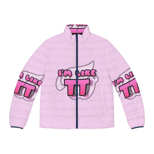 Twice-themed kpop puffer jacket with "I'm Like Tt Twice Tt" design
