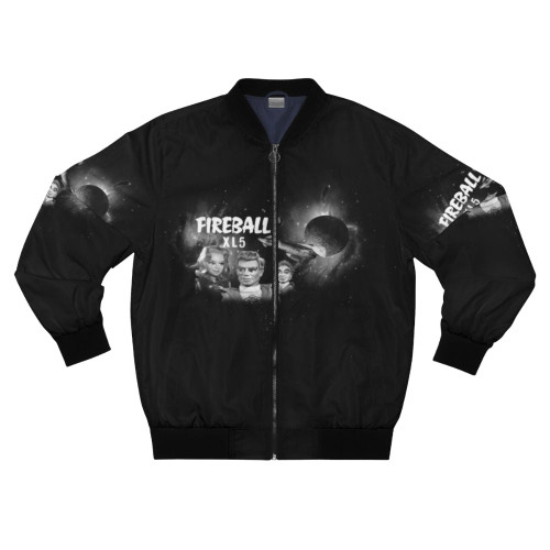 Vintage-inspired FIREBALL XL5 bomber jacket with space-themed design