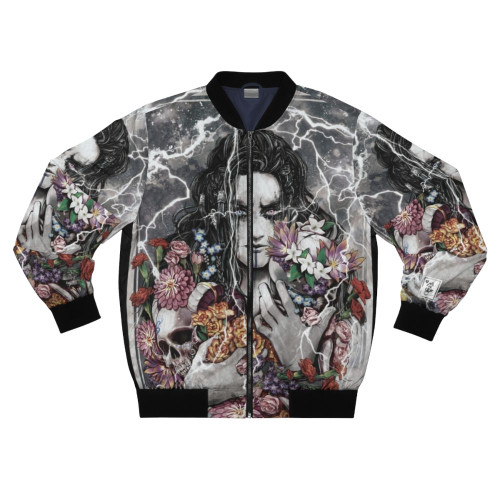 Yasha's Flower Bomber Jacket - A Critical Role inspired watercolor floral bomber jacket