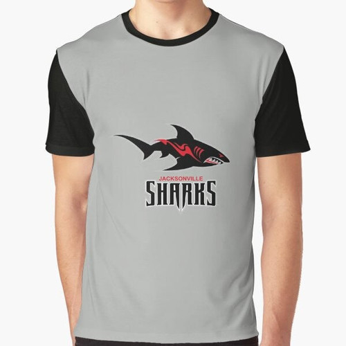 Graphic t-shirt featuring the Jacksonville Sharks sports logo