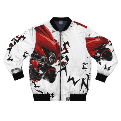 Spawn inspired white bomber jacket with vintage comics style graphics
