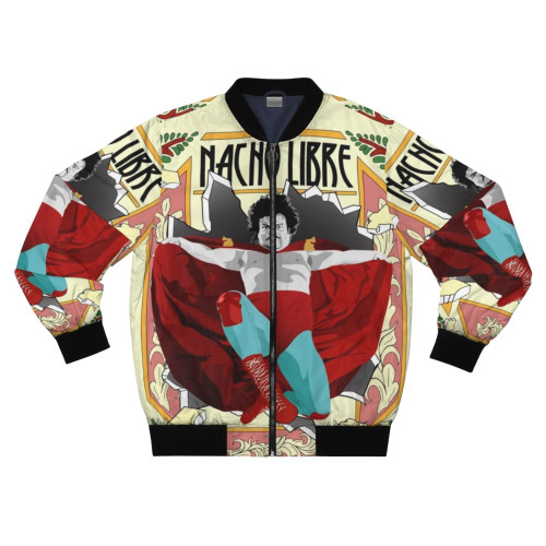 Nacho Libre inspired bomber jacket with movie graphics