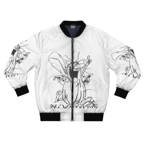 Captain Cavern Bomber Jacket featuring a funny caveman character design