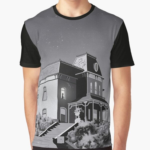 Illustration of the Bates Mansion from the classic Alfred Hitchcock film "Psycho"