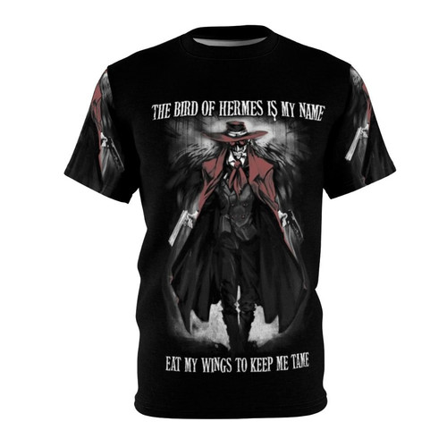 Alucard Hellsing inspired all-over print t-shirt with the "The Bird of Hermes" design