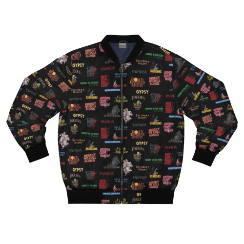 Sondheim Musicals Bomber Jacket featuring iconic Broadway show titles