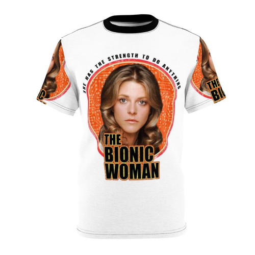 Vintage-inspired t-shirt featuring the iconic 1970s sci-fi TV series "The Bionic Woman"