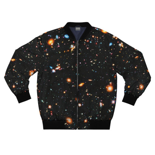 Hubble Extreme Deep Field Space Bomber Jacket featuring cosmic imagery