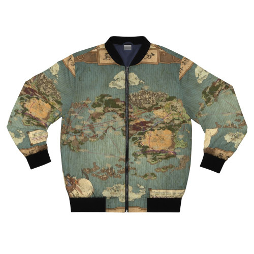 Avatar the Last Airbender map printed on a bomber jacket