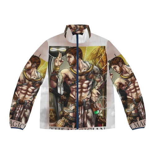 The Magician tarot card inspired puffer jacket for the gay and pagan community